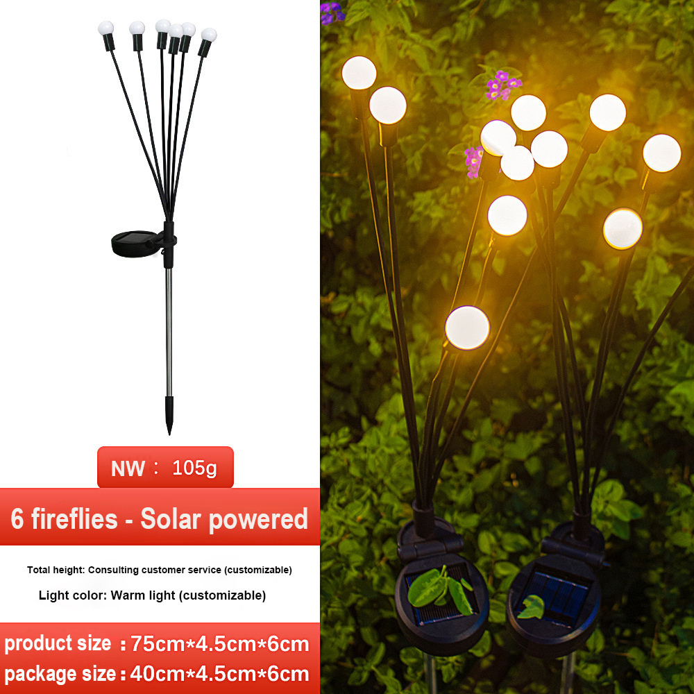 Waterproof Firework 6/8/10 Heads Led Solar Garden Light Solar Pathway Light Powered Firefly Lamp Starburst Solar Light