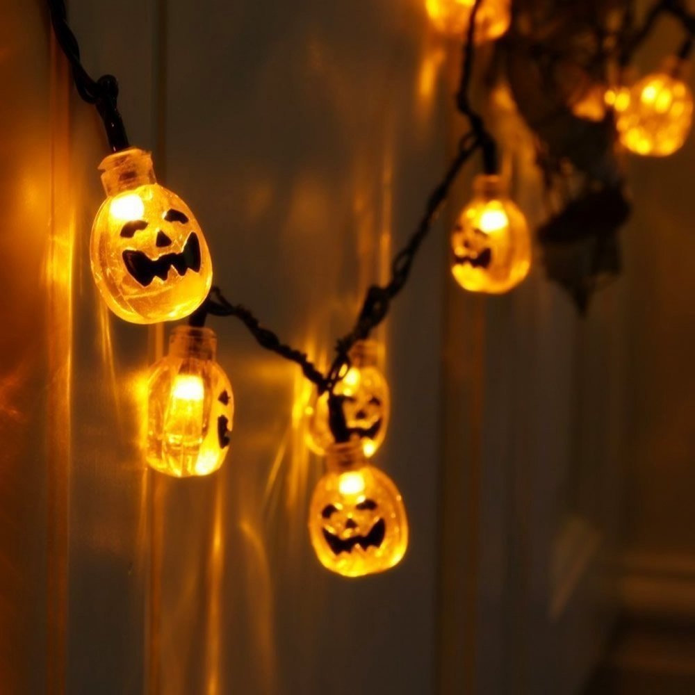 Solar light string small pumpkin grimace Halloween Garden Festival LED outdoor decorative light string