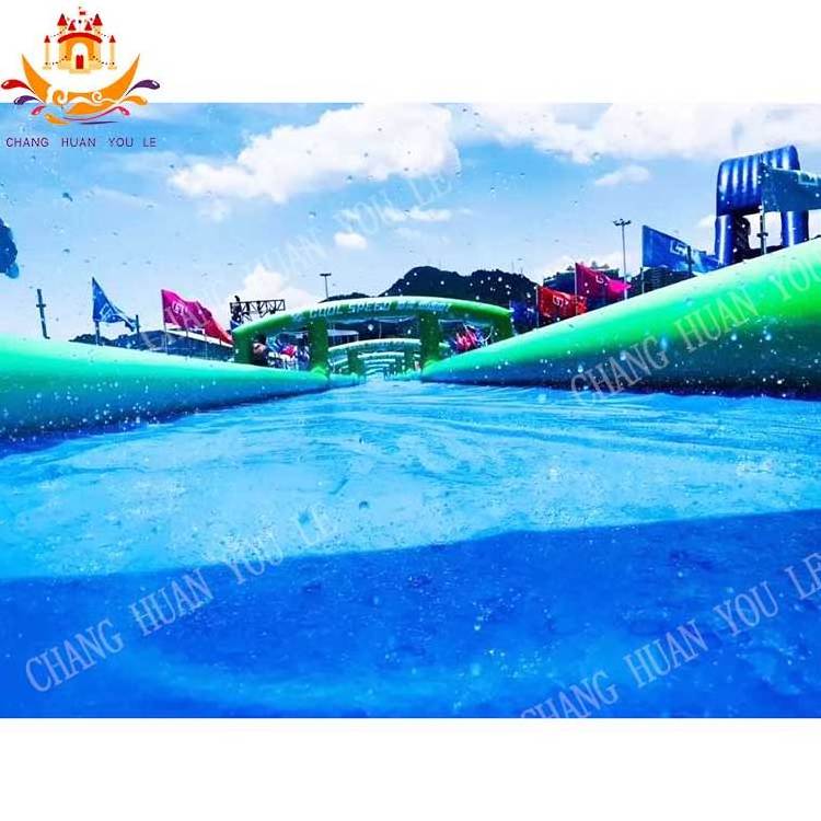 Pvc Double Lanes Inflatable Water Fun City  For  Giant Slip And Slide Adult