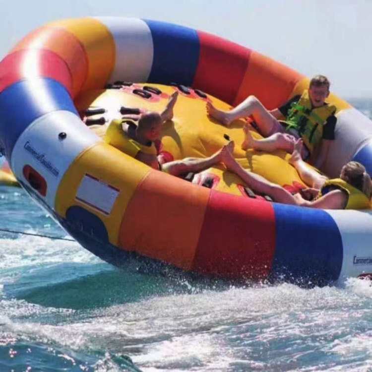 Heavy duty PVC tarpaulin water toys for the lake inflatable disco boat towable tubes