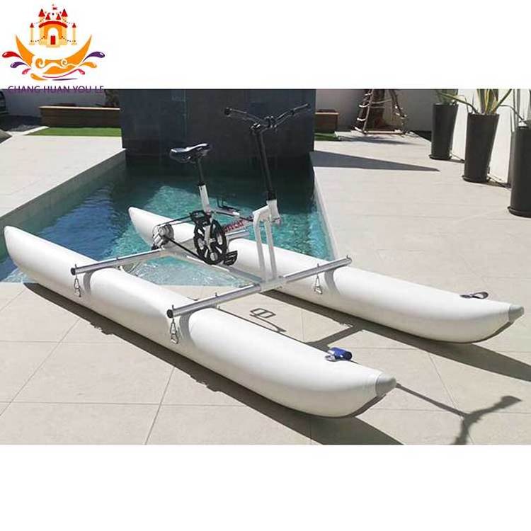 Custom Size Heavy-duty Pvc Inflatable Banana Pontoons Tubes Buoy Pedal Boats With No Moq For Floating Sea Water Bicycle Bike