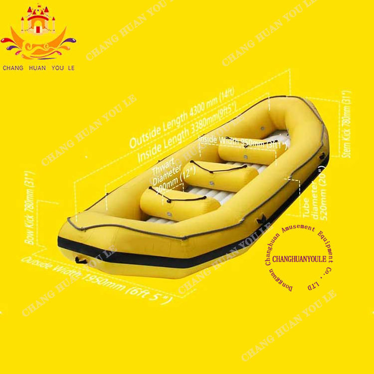 PVC 0.9mm or 1.2mm 8 Person Ce High Quality Inflatable White Water River 14ft Whitewater Rafting Boat