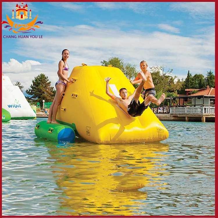 Customized Cheap Prices Pvc Kids Adults Large Water Floating Rock Toys Games Climbing Wall Slide Inflatable Iceberg For Sale