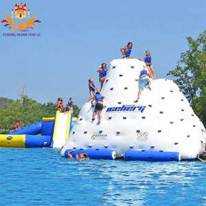 Customized Cheap Prices Pvc Kids Adults Large Water Floating Rock Toys Games Climbing Wall Slide Inflatable Iceberg For Sale