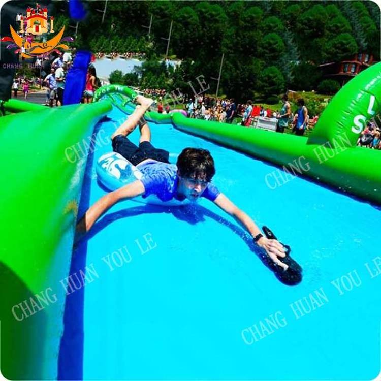 Pvc Double Lanes Inflatable Water Fun City  For  Giant Slip And Slide Adult