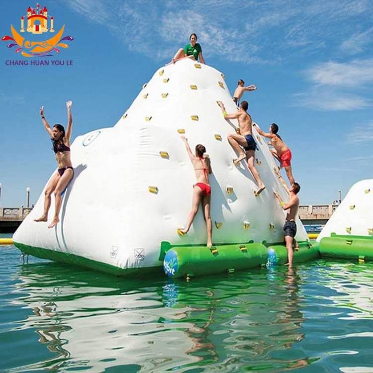 Customized Cheap Prices Pvc Kids Adults Large Water Floating Rock Toys Games Climbing Wall Slide Inflatable Iceberg For Sale