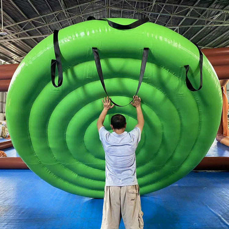 PVC 0.9mm5 people Green red  spinning inflatable flying towables surfing disco water ski tube boat water sport towable tube