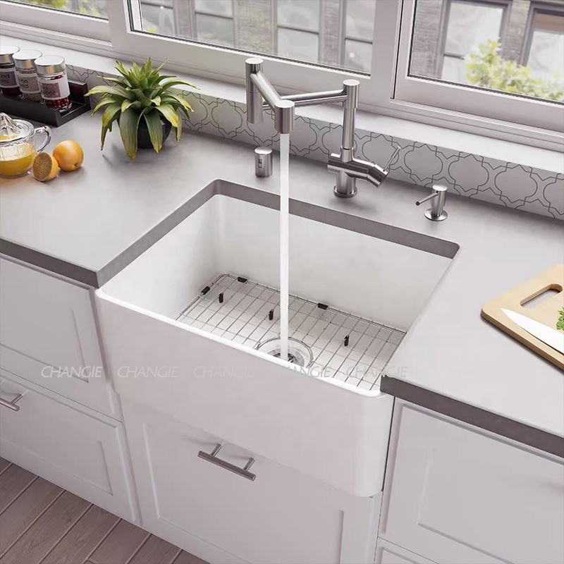 6533 Farmhouse Sink Deep Single Bowl 12l White Ceramic Porcelain Fireclay Apron Front Fireclay Kitchen Farm House Sink