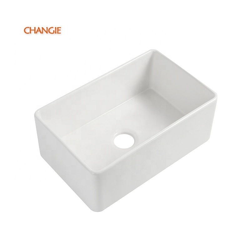 6533 Farmhouse Sink Deep Single Bowl 12l White Ceramic Porcelain Fireclay Apron Front Fireclay Kitchen Farm House Sink