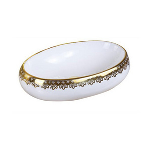 Unique Design Luxury Lavabo Countertop Art Basin Handmade Bathroom Sink Oval Ceramic Wash Basin