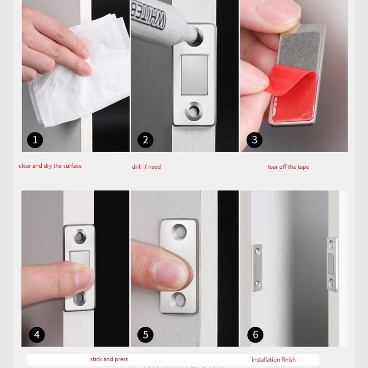 Square  Strong Magnetic Door Catch Closer Cabinet Door Catches Latch Furniture Doors Magnet Stop Catch