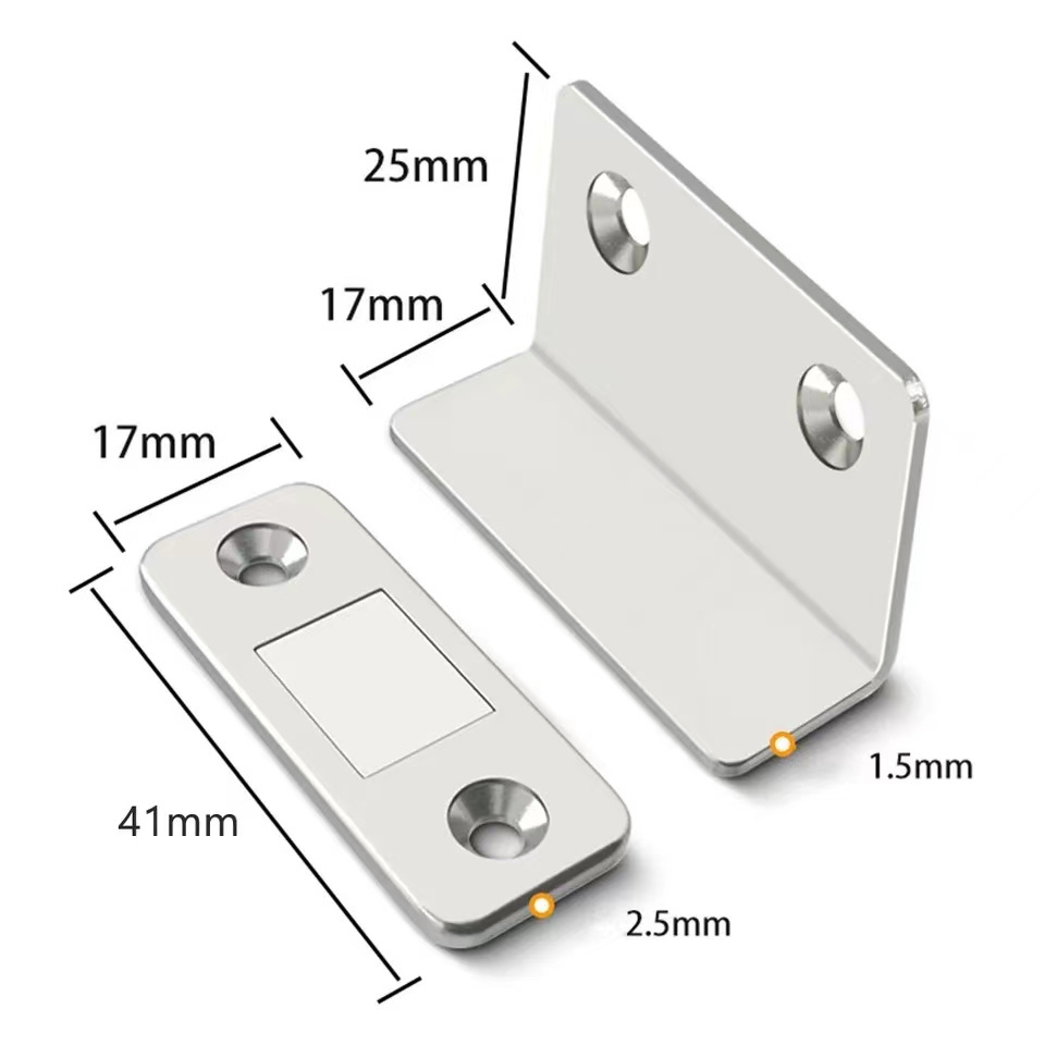 L Shape Strong Magnetic Door Catch Closer Cabinet Door Catches Latch Furniture Doors Magnet Stop Catch