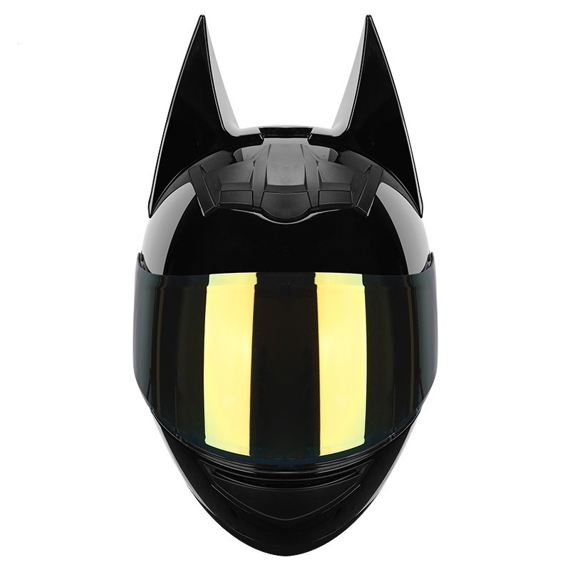 TK04 New model Full Face Motorcycle Street Helmet Women And Man Cute bat man With Ears Cute Cat Riding safety Helmet