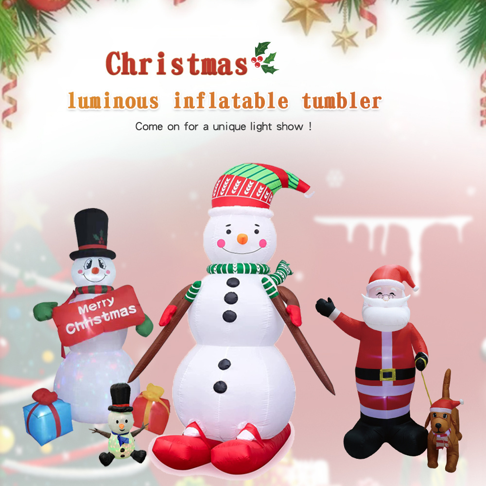 Outdoor  Yard Decoration Blow up Snowman Santa Claus Tree Christmas Inflatable with Light