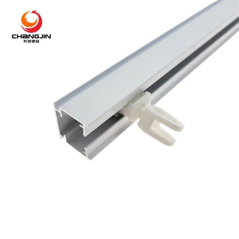 CHANGJIN aluminum alloy motorized curtain track aluminium ceiling curtain rail with pulley system