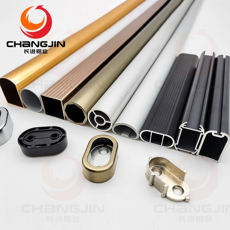 High Quality Furniture Aluminum Clothes Hanging Tube Curtain Rod Wardrobe Rails Tube Cloth Pole