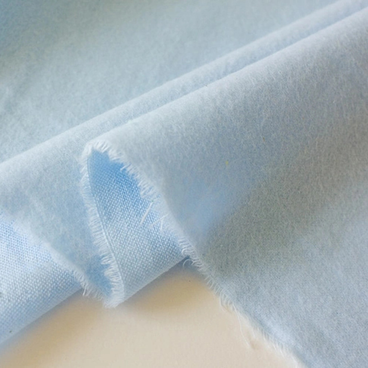 Manufacture plain dyed cheap polyester cotton baby flannel fleece fabric for blanket pajamas