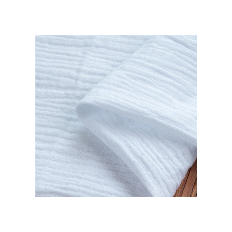 High Quality Pure Cotton Baby Clothes Double Layers Crinkle Gauze Muslin Fabric