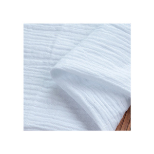 High Quality Pure Cotton Baby Clothes Double Layers Crinkle Gauze Muslin Fabric