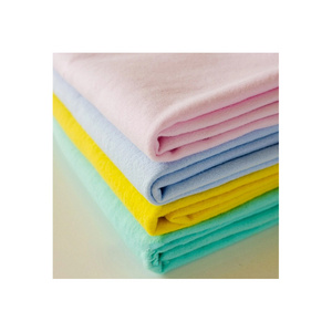 Manufacture plain dyed cheap polyester cotton baby flannel fleece fabric for blanket pajamas