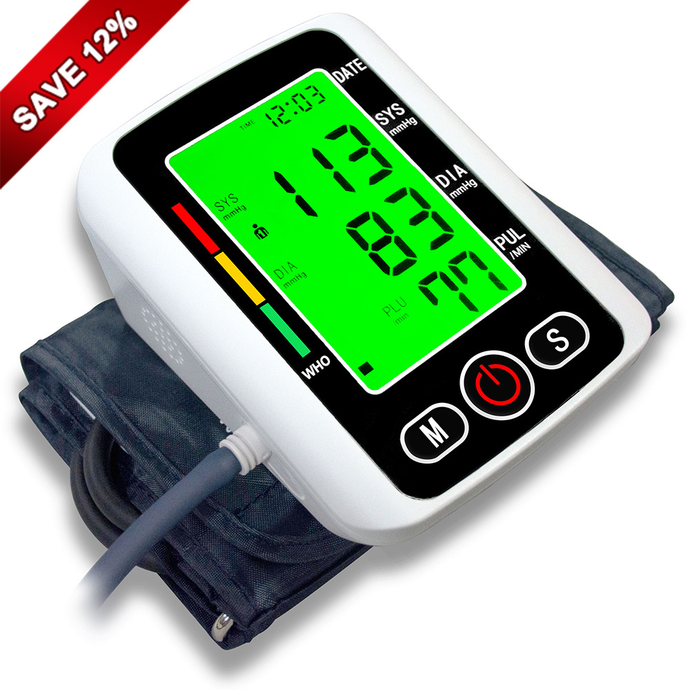 Blood Pressure Monitor Automatic Digital Upper Arm Blood Pressure Monitors for Home Use LCD Large Font Screen 3.8 in Backlit