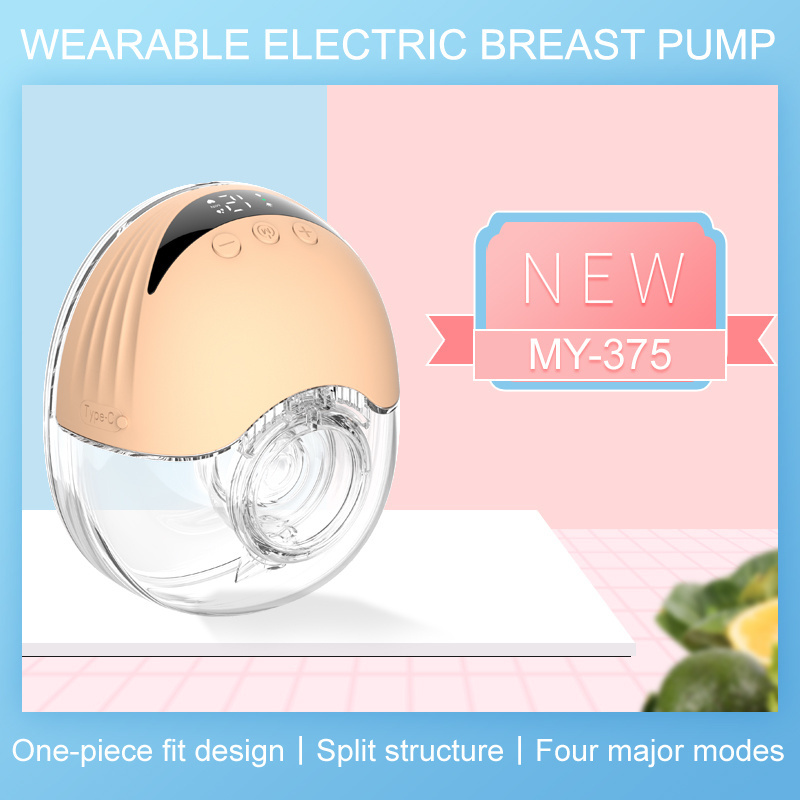 New Portable LED Touch Button Wearable Breast Pump Silicone Baby Milk Extractor Electric Breast Pump With Flange 19mm and 21mm