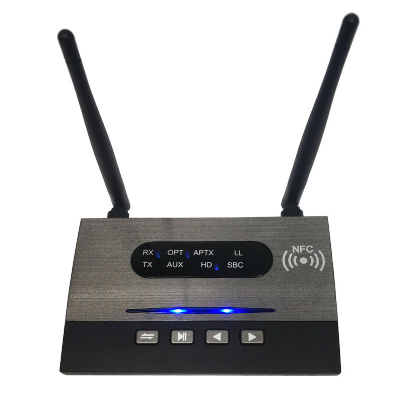 Optical Fiber Long Range Bypass Wireless Adapter NFC Blue tooth Audio Transmitter Receiver 2 in 1 for TV Home Theatre Speaker