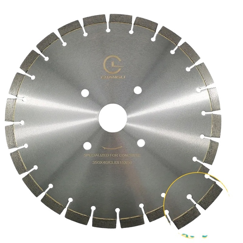 CHANGLI 14 Inch Concrete Saw Diamond Blade,U Shape Carbide Tipped 14 Inch Turbo Segmented Saw Blade,for Concrete Block