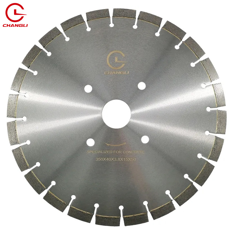 CHANGLI 14 Inch Concrete Saw Diamond Blade,U Shape Carbide Tipped 14 Inch Turbo Segmented Saw Blade,for Concrete Block