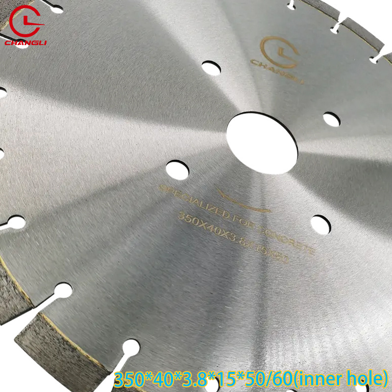 CHANGLI 14 Inch Concrete Saw Diamond Blade,U Shape Carbide Tipped 14 Inch Turbo Segmented Saw Blade,for Concrete Block