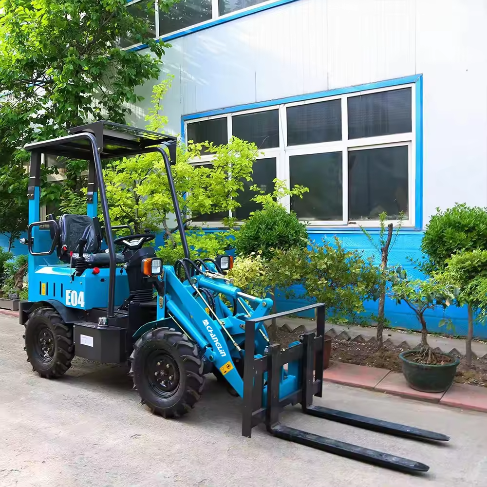 Easy to use 0.2 CBM bucket pallet fork Electric Mini Loader small wheel loaders for indoor use