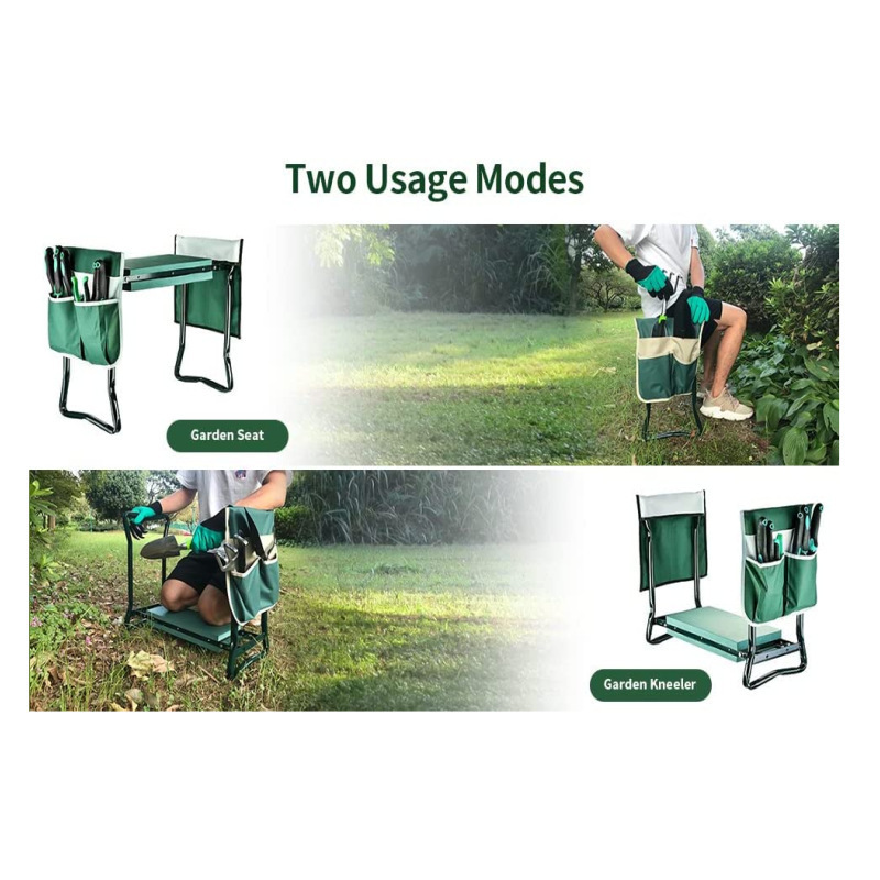 Garden kneeling stool with tool bag multifunctional outdoor small chair anti slip folding garden stool