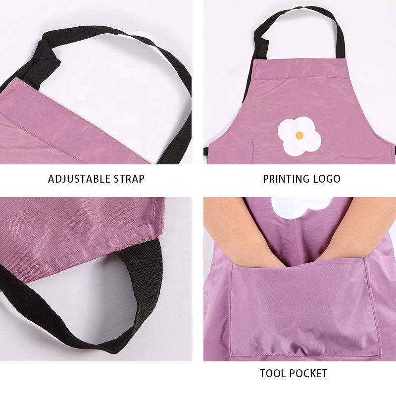 CHANGRONG Custom Waterproof Durable Polyester Cooking Baking Crafting Art Apron set for kids