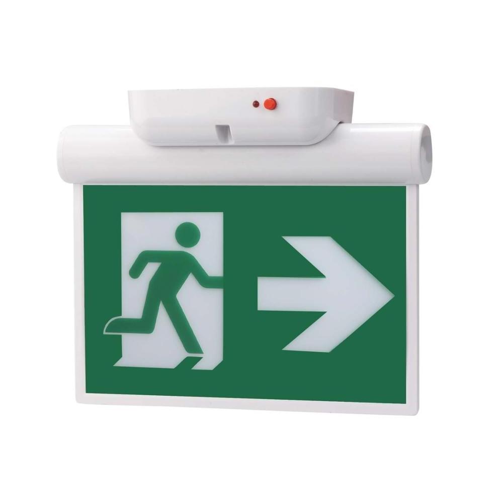 wall mount running man emergency edge lit led exit sign