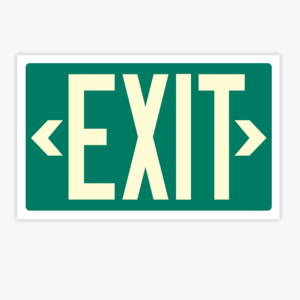 Self-illuminating fluorescent exit sign no battery exit sign power free sign outdoor used green