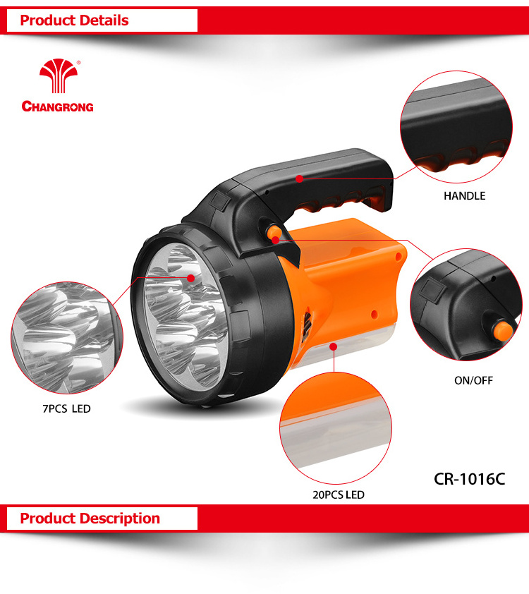 Powerful Rechargeable LED Waterproof Hand Crank Flashlight Torch