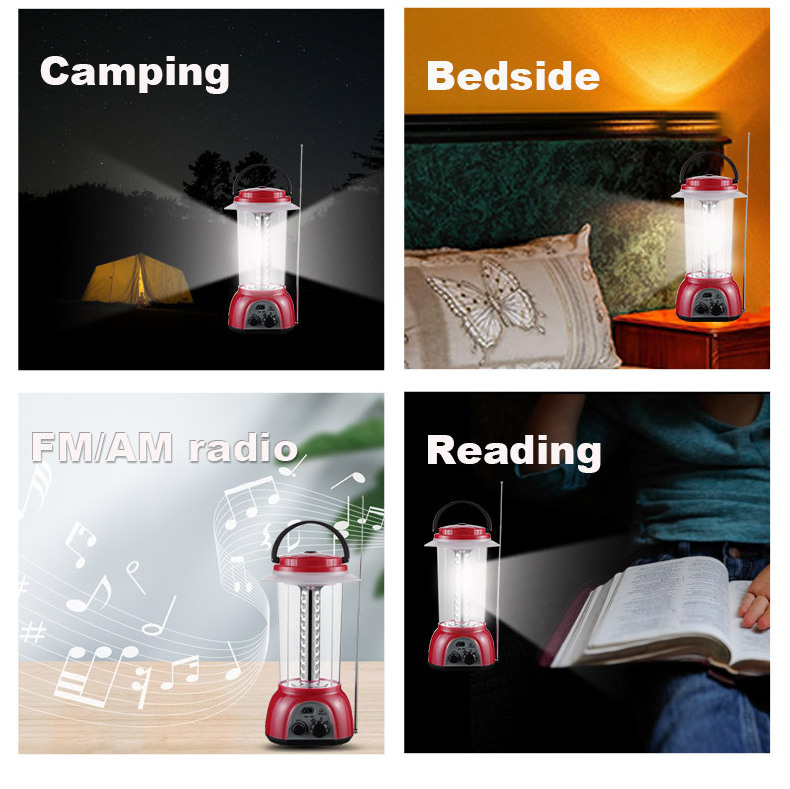 CHANGRONG Rechargeable LED Camping Lantern Multi-Functional Lantern with FM AM Radio