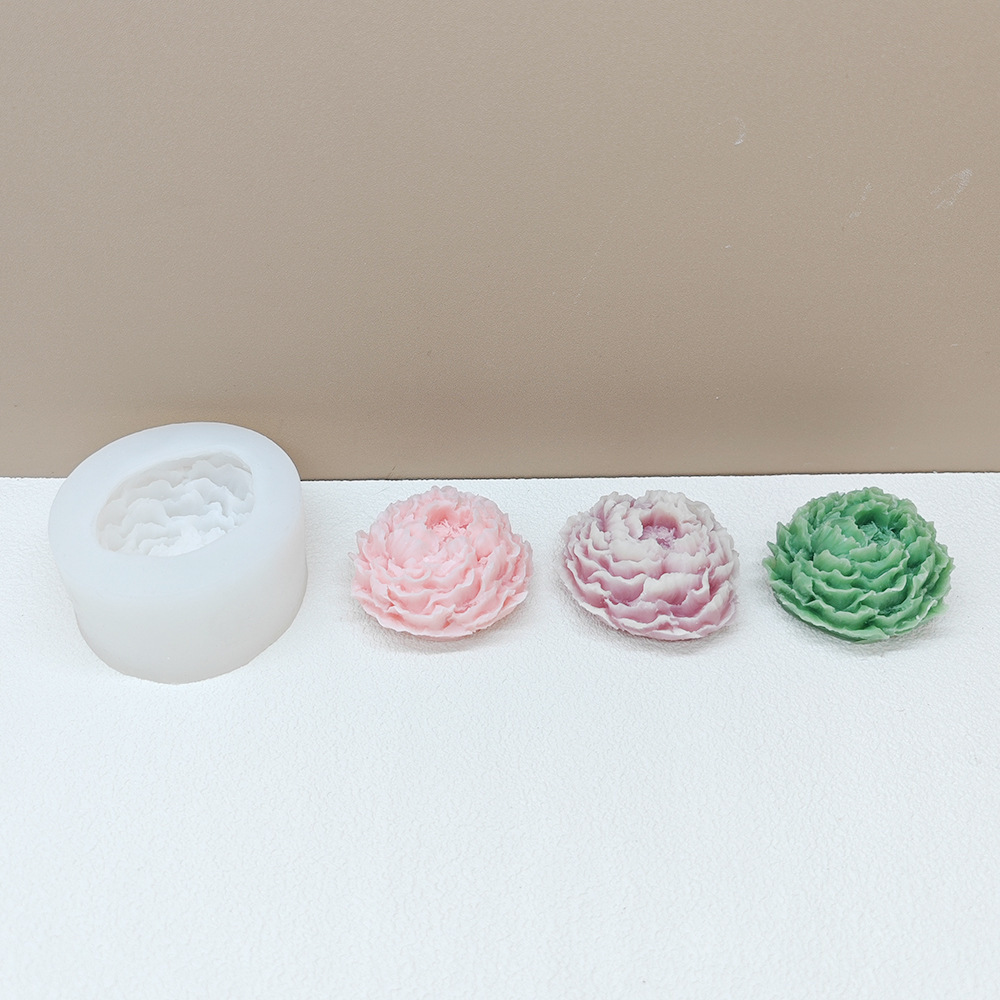 DIY Peony Bud Flowers Handmade Scented Candle Mold Glue Ornaments Cake Plaster Decoration Silicone Mold Home Decor Gift