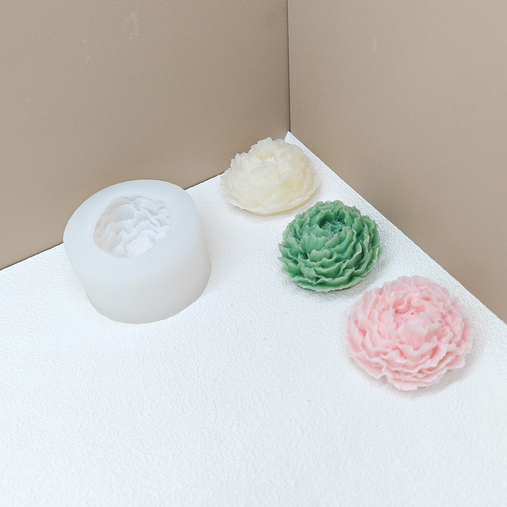 DIY Peony Bud Flowers Handmade Scented Candle Mold Glue Ornaments Cake Plaster Decoration Silicone Mold Home Decor Gift