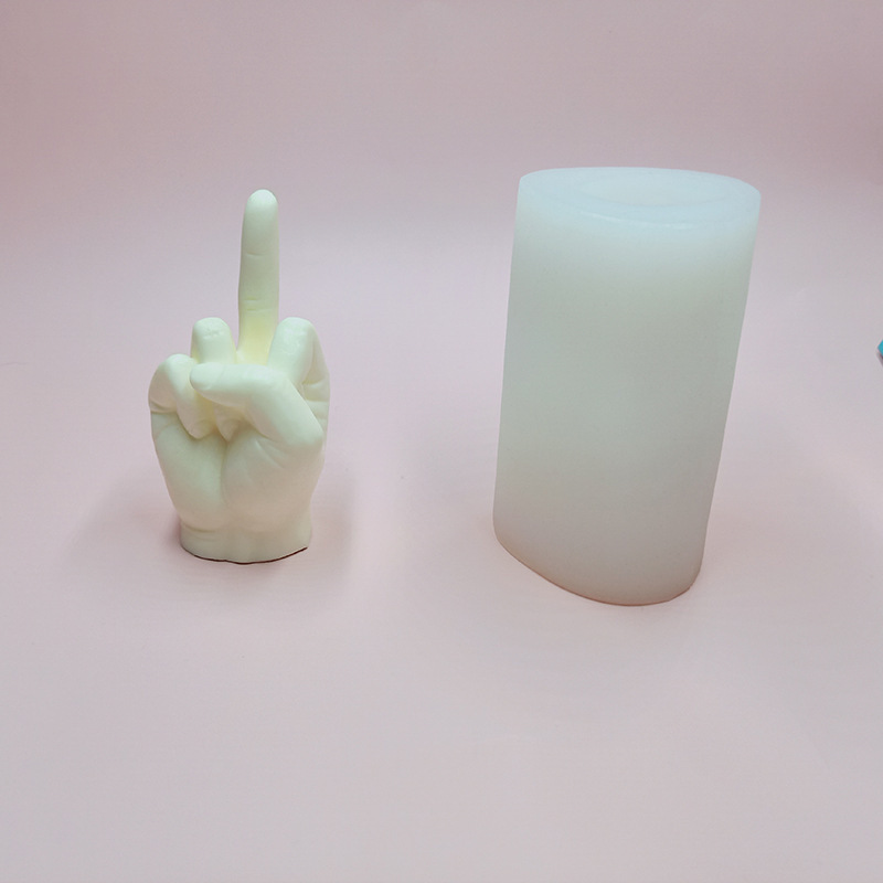 Erect middle Finger Gesture Candle Silicone Mold  Finger Candle Molds for Candle Making