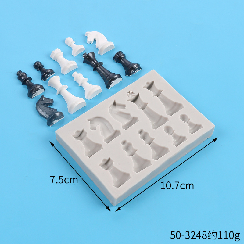 DIY Chess Chocolate Silicone Mold Creative Crystal Glue Chess Pieces Aromatherapy Candle Ornaments Resin Gypsum Grinding Tool