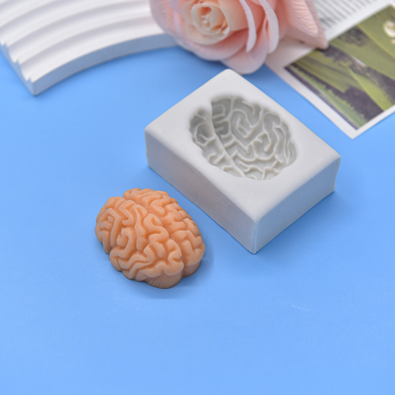 Brain Heart Silicone Mold DIY Flip Candy Chocolate Cake Decorating Tools Human Organs Modeling Candle Ornaments