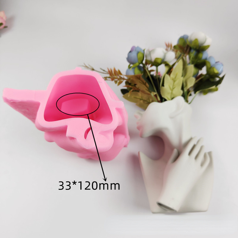 3D Face Vase Silicone Mold Female Body Bust Pot Mould Pen Holder Cement Concrete Casting Planter Mold