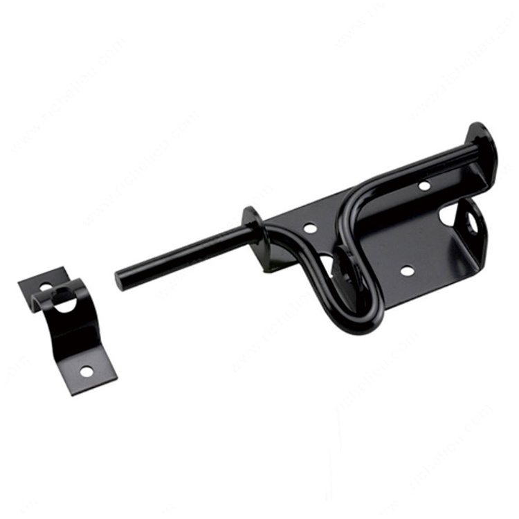 HILLMASTER Outdoor Heavy Duty Door Security Black Fence Sliding Bolt Door Gate Latch