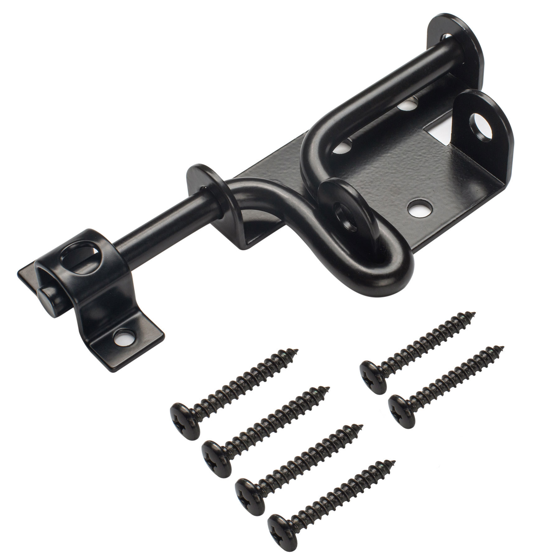 HILLMASTER Outdoor Heavy Duty Door Security Black Fence Sliding Bolt Door Gate Latch