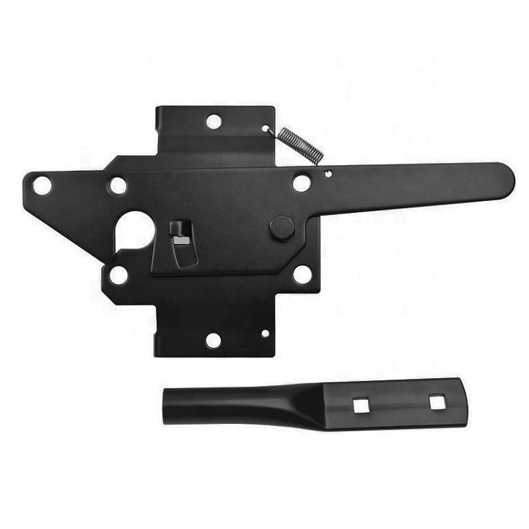 HILLMASTER Heavy Duty Self-Locking Gate Latch for Wooden Fence Post Mount Automatic Gate Lock Gravity Door Latch Hardware