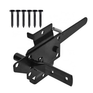 HILLMASTER Heavy Duty Self-Locking Gate Latch for Wooden Fence Post Mount Automatic Gate Lock Gravity Door Latch Hardware