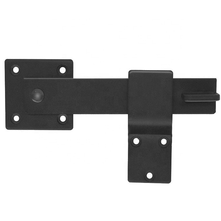 HILLMASTER 5.5 inch Heavy Duty Wrought Iron Matte Black Barn Door Flip Gate Latch