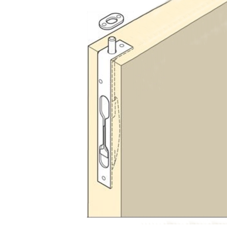 Stainless Steel Concealed Security French Door Locks with Hardwares Metal Flush Latch Bolts for Composite Wood Door