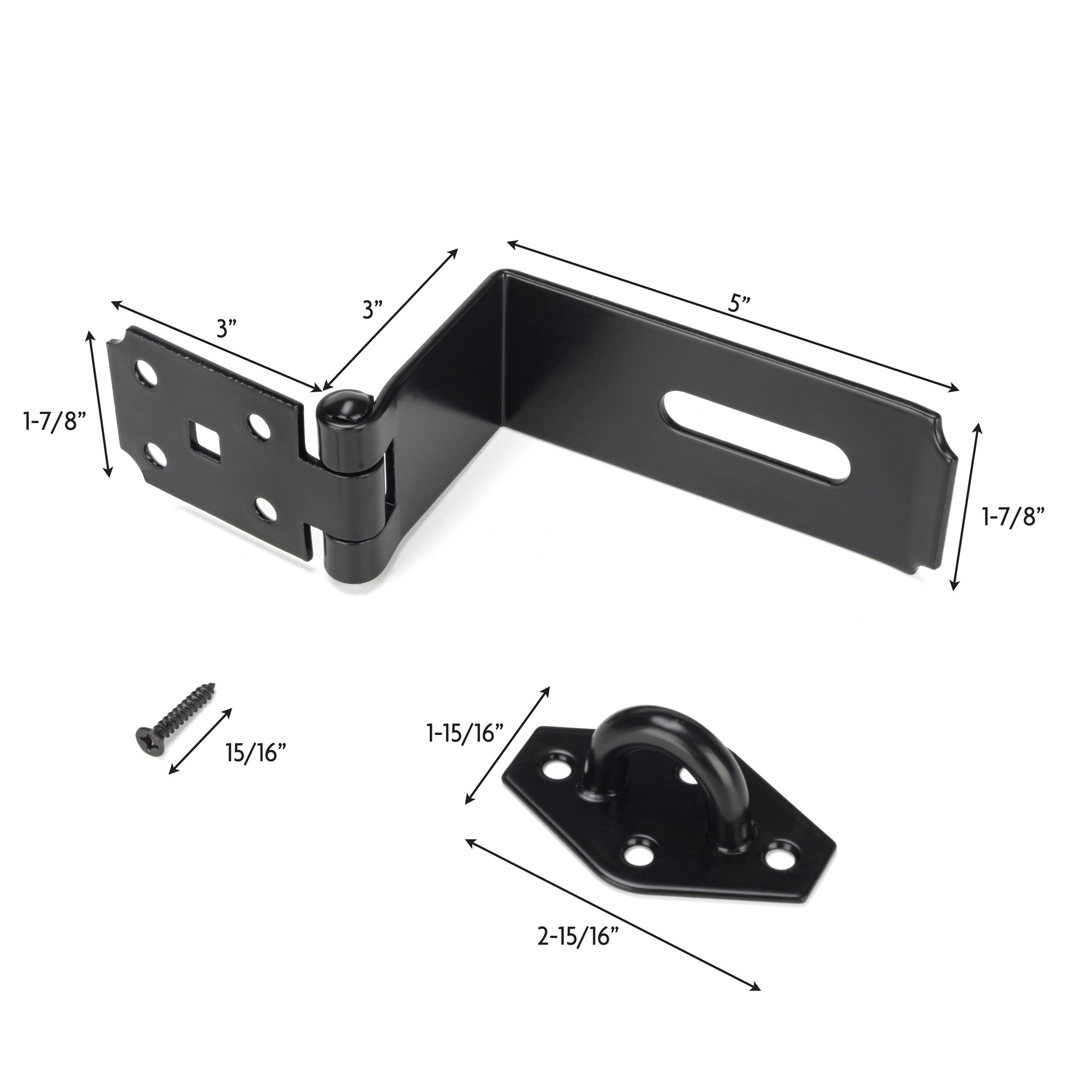 HILLMASTER Door Lock Hasp Latch 90 Degrees Heavy Duty 1/8